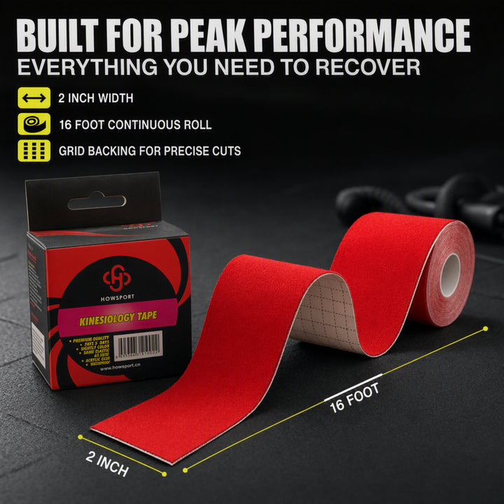Ultimate Performance Kinesiology Tape: Support, Stabilize, and Recover Best for Athletes and Rehabilitation, 2" x 16ft Red