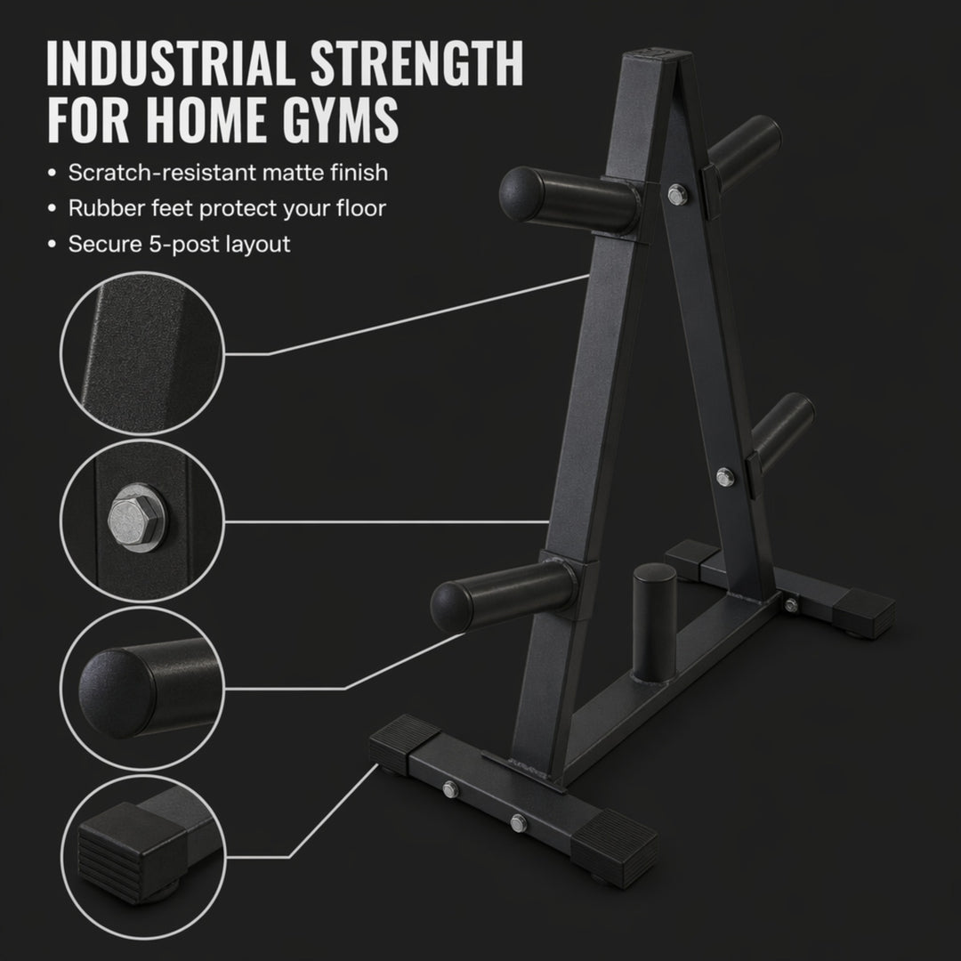 Ultimate Gym Storage Solution: Olympic 2 Plate Weight Rack - Organize, Stabilize, and Maximize Your Home Workouts
