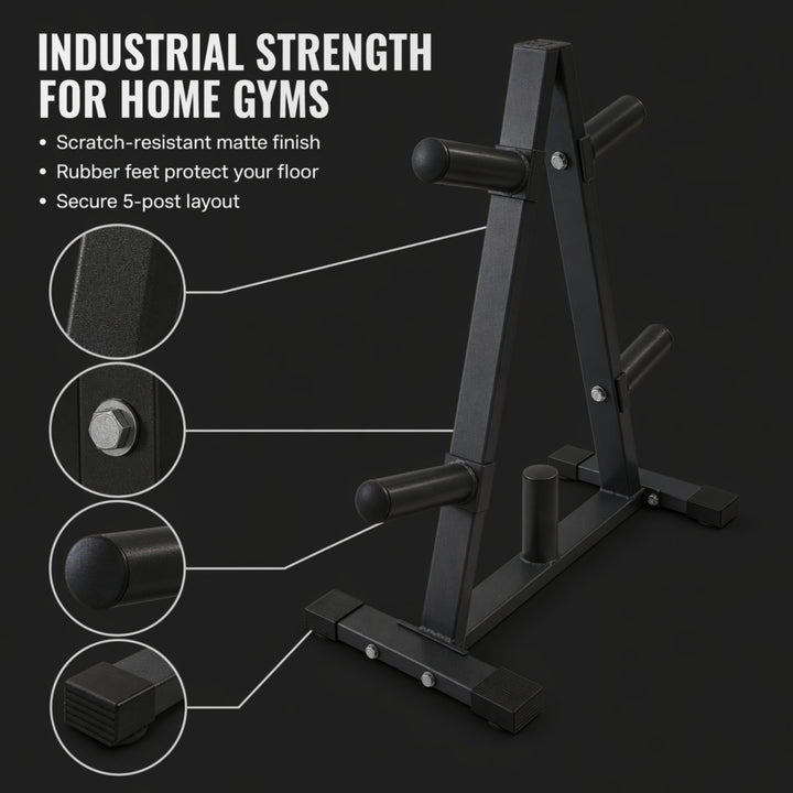Ultimate Gym Storage Solution: Olympic 2 Plate Weight Rack - Organize, Stabilize, and Maximize Your Home Workouts