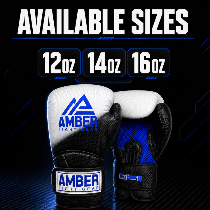 Cyborg 101 Training Gloves for Boxing, Kickboxing, Muay Thai, Durable Sparring Gloves with Foam Padding &amp; Mesh Ventilation, Secure Hook &amp; Loop Closure, Shock-Absorbing Punching Mitts