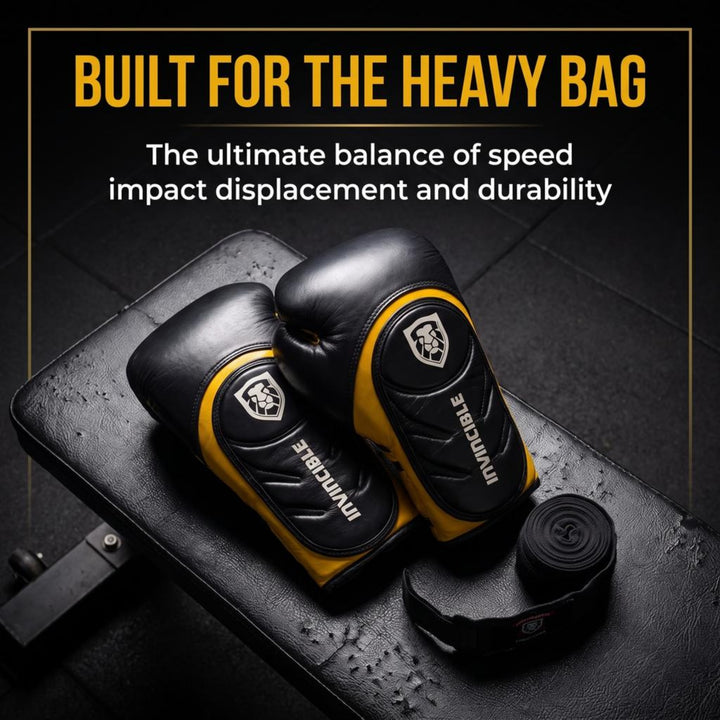 Invincible Fight Gear Pro Leather Boxing Gloves v2.0 | Multi-Layered Foam Training Gloves for MMA, Kickboxing, Muay Thai Sparring | Men, Women &amp; Kids | 12oz, 14oz, 16oz