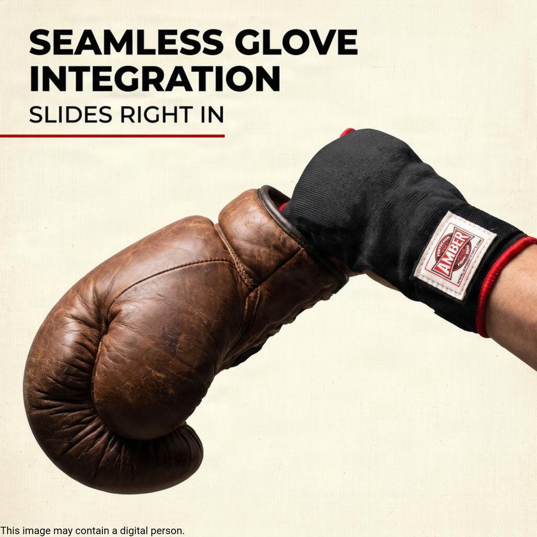 Amber Fight Gear Rapid Elastic Hand Wraps for Boxing, MMA, Muay Thai, Kickboxing - Enhanced Wrist &amp; Knuckle Protection - Ideal for Men &amp; Women
