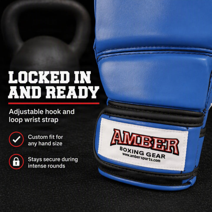 Amber Fight Gear Leather Grappling Gloves with Enhanced Grip &amp; Wrist Support