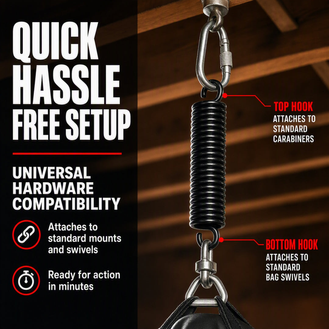 Amber Fight Gear Enhance Your Training with a Heavy Bag Spring Heavy-Duty Hanger for Boxing, Muay Thai &amp; MMA,150lb Capacity, Shock Absorbing Design