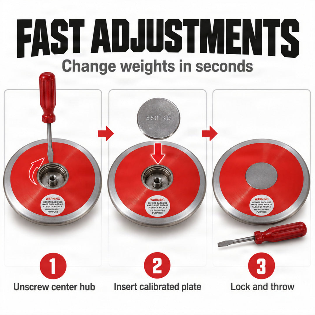 Amber Fight Gear Adjustable Training Discus with Galvanized Steel Rim