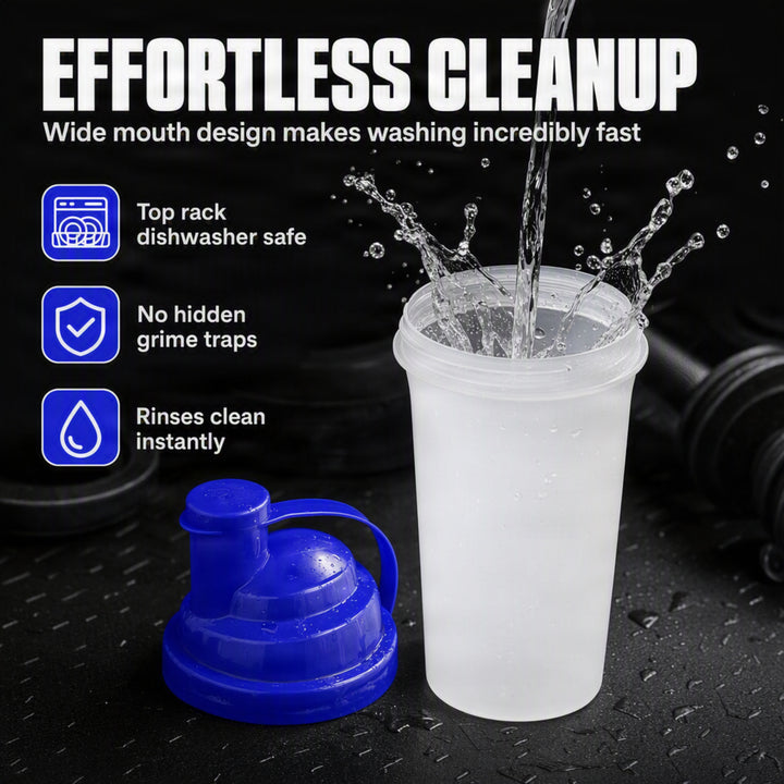 Amber Fight Gear Shaker Bottle with Cyclone Cap - BPA-Free, Durable, Leak-Proof, Easy Clean, Portable Protein Mixer for Gym, Sports, Supplements - Blue