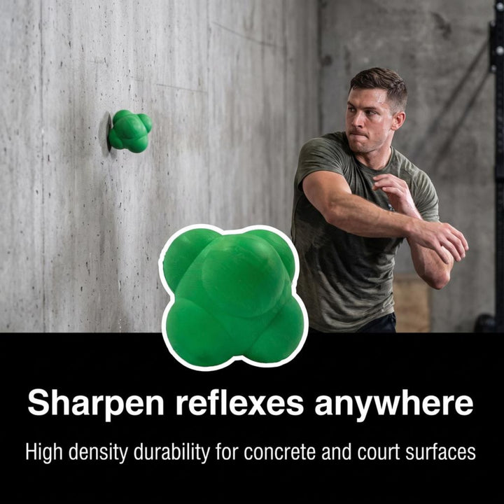 Agility Reaction Ball, 3-Inch Rubber Reflex Trainer, Green