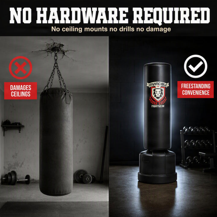 Premium Freestanding Heavy-Duty Boxing Punching Bag for Adults &amp; Kids - Solid Base Kickboxing Bag for Home or Gym Training
