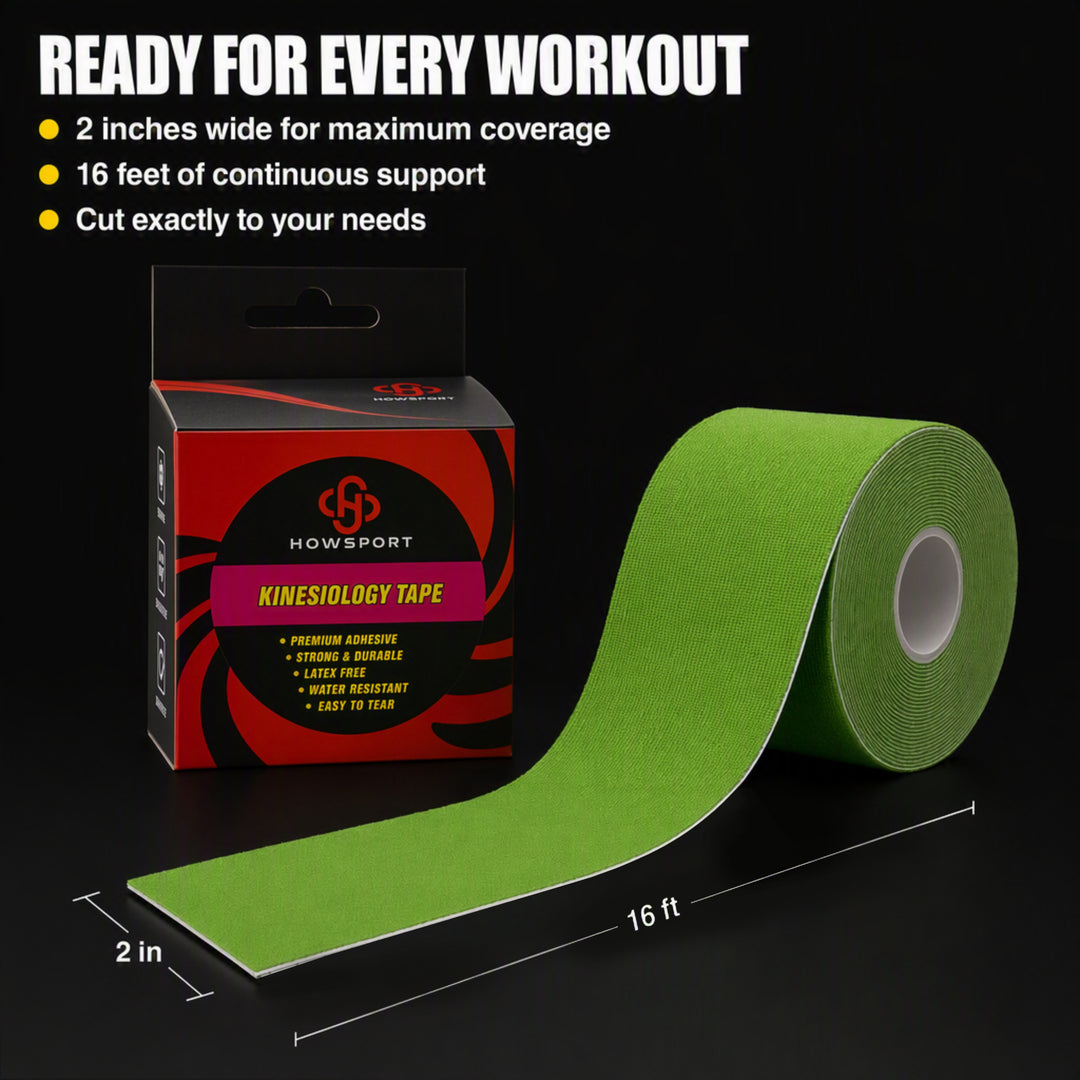 Ultimate Performance Kinesiology Tape: Support, Stabilize, and Recover Best for Athletes and Rehabilitation, 2" x 16ft Green