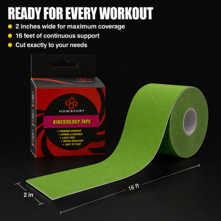 Ultimate Performance Kinesiology Tape: Support, Stabilize, and Recover Best for Athletes and Rehabilitation, 2" x 16ft Green