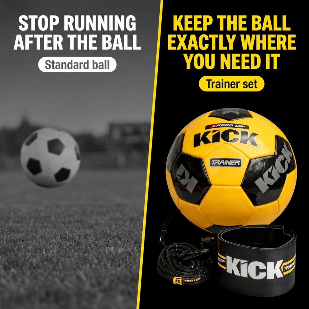 Amber Fight Gear Soccer Football Kick Throw Solo Trainer Practice Training Aide with Adjustable Waist Belt - Fits Ball Size 3, 4, and 5