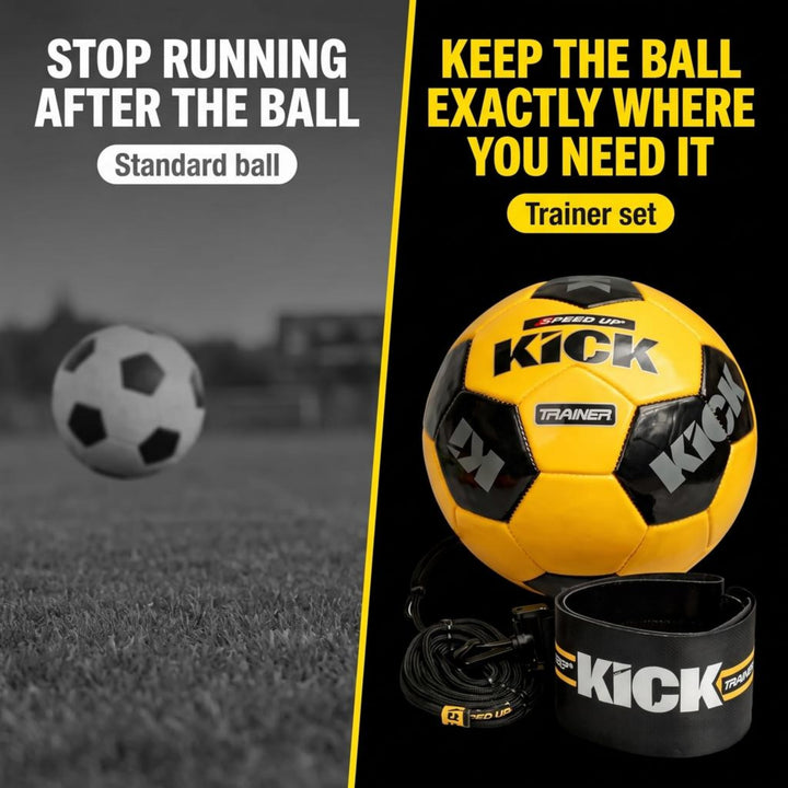 Amber Fight Gear Soccer Football Kick Throw Solo Trainer Practice Training Aide with Adjustable Waist Belt - Fits Ball Size 3, 4, and 5