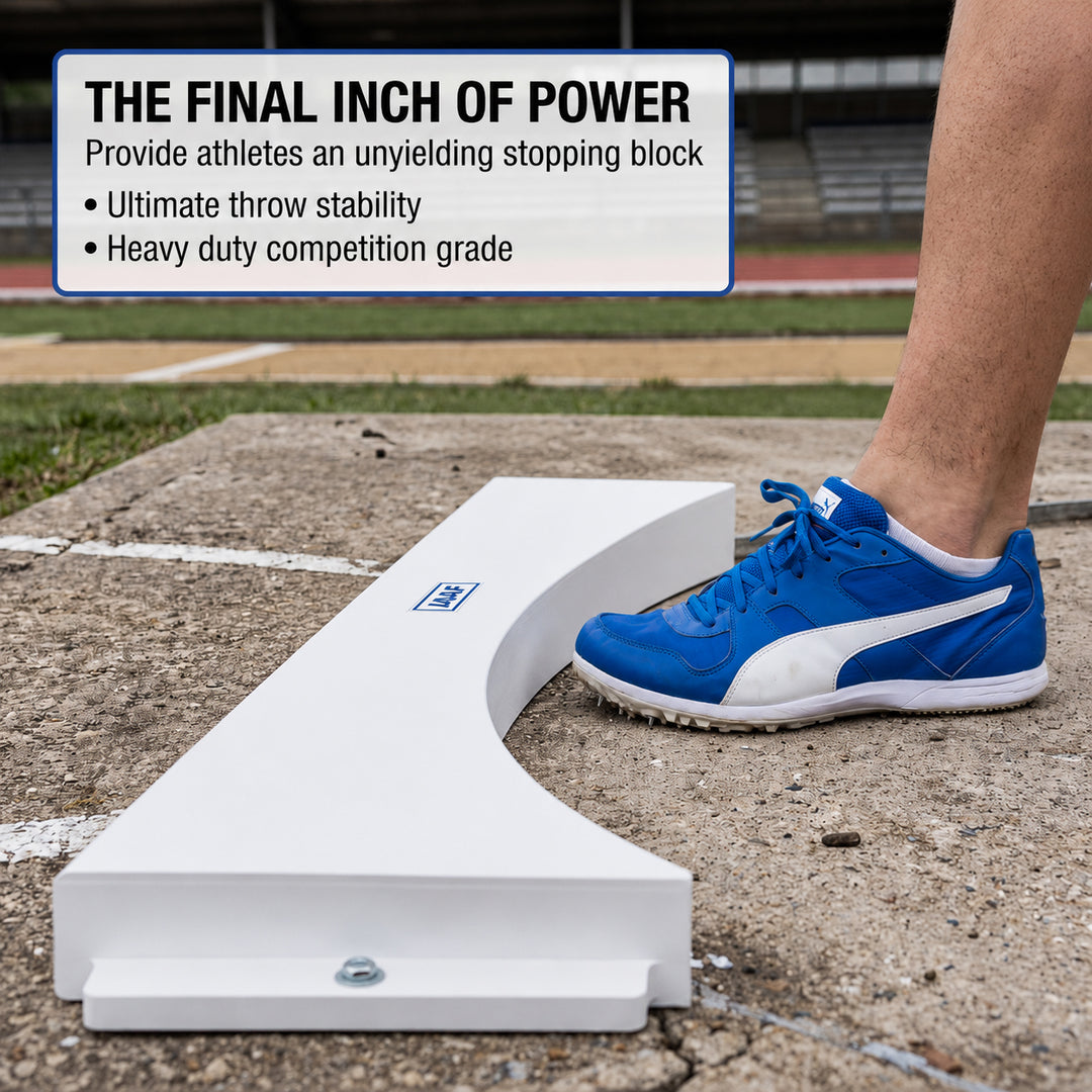 Aluminum Level Pad Shot Put Toe Board, IAAF Certified 4 Inch High Board for Level Circle Pads, Durable &amp; Reliable for Throwing Events, Competition Grade Shot Put Stop Board for Professional Use