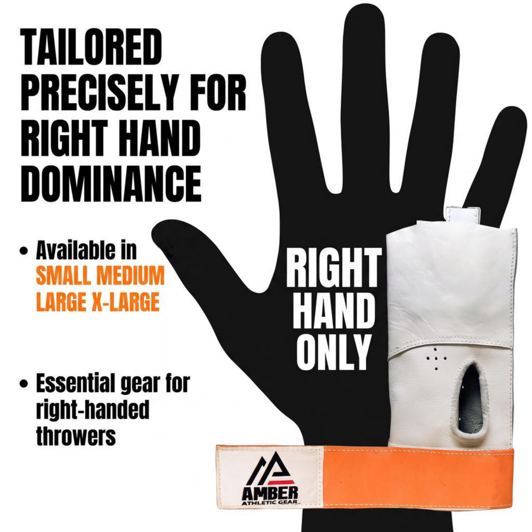 Amber Fight Gear Leather Right Hand Hammer Throw Glove - The Ideal Glove for Hammer Throwers, Experience Comfort and Control