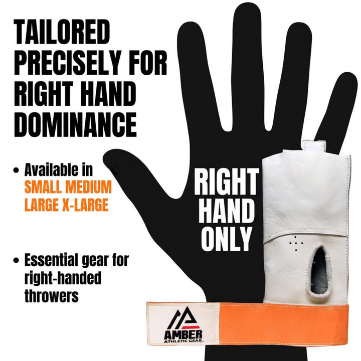 Amber Fight Gear Leather Right Hand Hammer Throw Glove - The Ideal Glove for Hammer Throwers, Experience Comfort and Control