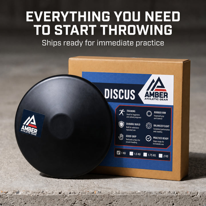 Amber Fight Gear Robust Rubber Discus Durable Training Tool for Beginners &amp; High School Athletes, Floor-Safe Design