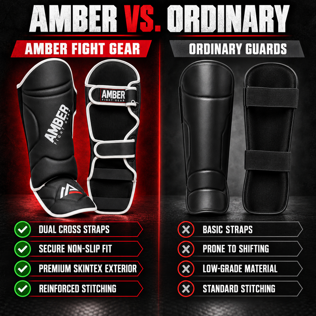 Centurion Muay Thai Shin and Instep Guards, High-Density Foam Protection, Skintex Leather, Adjustable Straps, Lightweight &amp; Durable for MMA, Kickboxing, Muay Thai, and Taekwondo