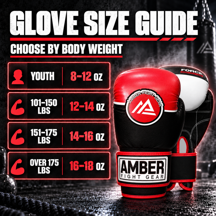 Amber Fight Gear Force Boxing Gloves with Multi-Layer Foam &amp; Wrist Support