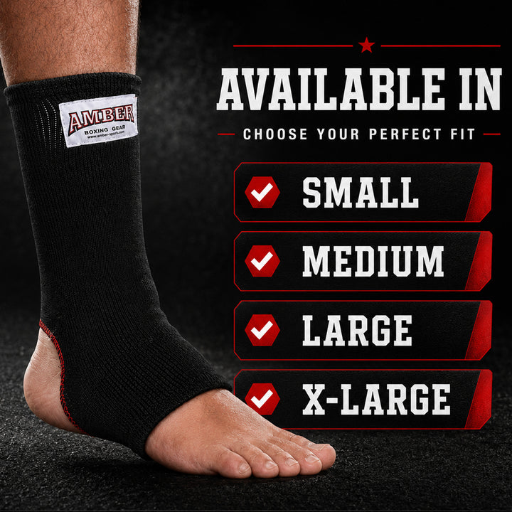 Amber Fight Gear Nylon Ankle Wraps Open Heel Design for Superior Support and Comfort