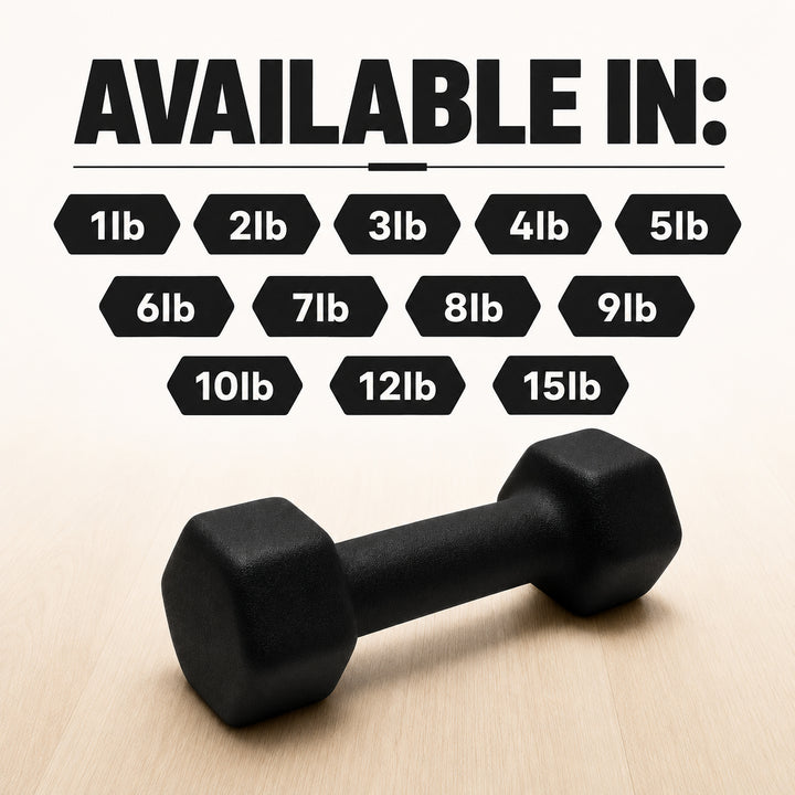 Neoprene Dumbbell, Single Weight for Strength Training, Muscle Toning, and Rehab, Non-Slip Grip &amp; Anti-Roll Design, Available in 1lb?15lb