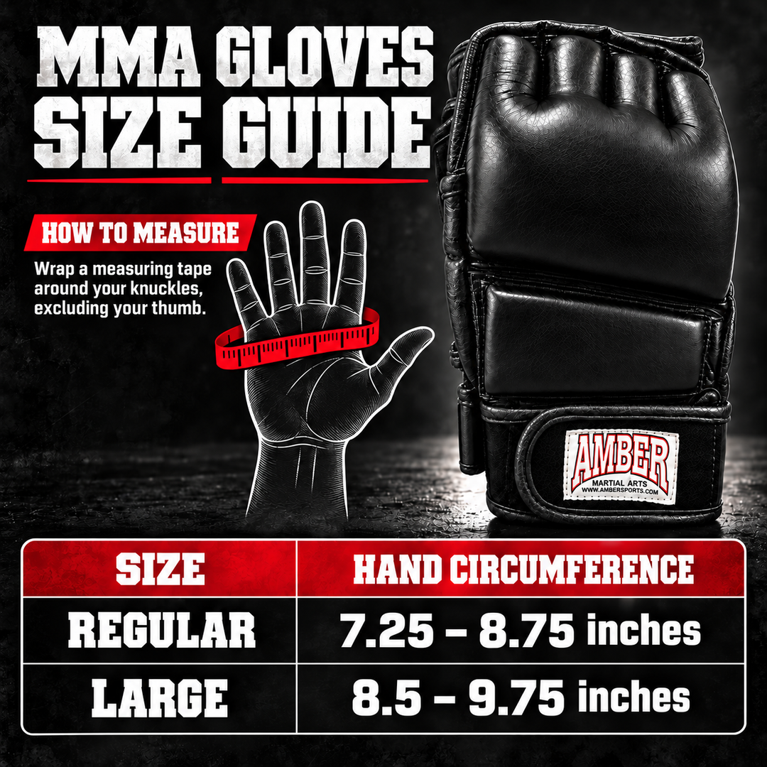 Amber Fight Gear MMA Gel Shock Training Gloves with Leather Construction