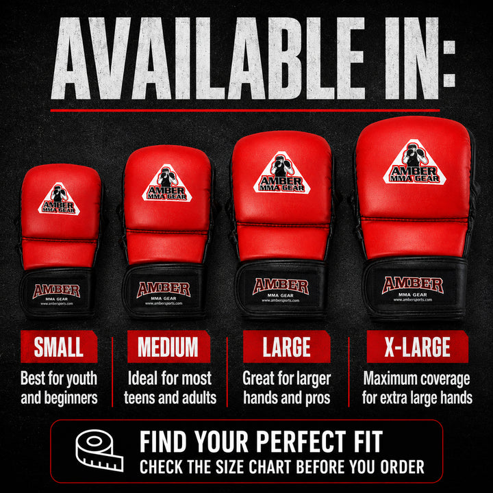 MMA Safety Training Gloves, Premium Leather, Shock Absorbing Foam, Adjustable Closure, Durable &amp; Comfortable for Sparring, Bag Work &amp; MMA Workouts, Blue, Small
