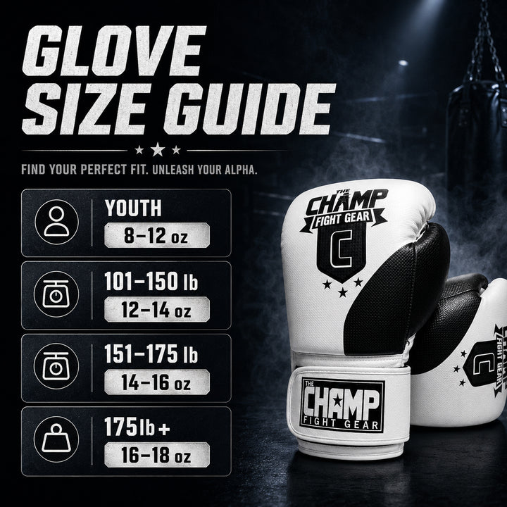 The Champ Fight Gear Alpha Series Boxing Gloves with Wrist Support for Boxing Kickboxing Muay Thai Training or Sparring Punching Bag Mitts