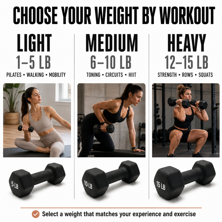 Neoprene Dumbbell, Single Weight for Strength Training, Muscle Toning, and Rehab, Non-Slip Grip &amp; Anti-Roll Design, Available in 1lb?15lb