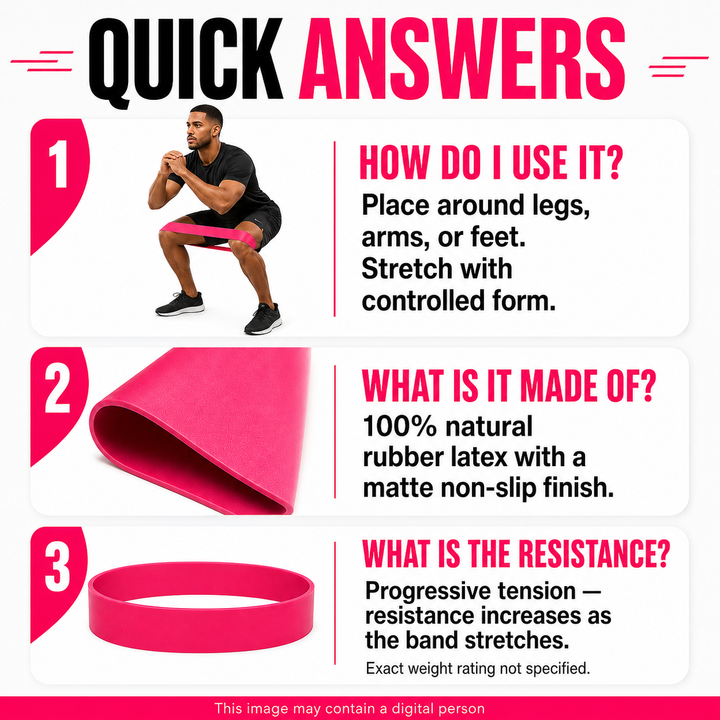 Natural Latex Exercise Resistance Bands Set of 3