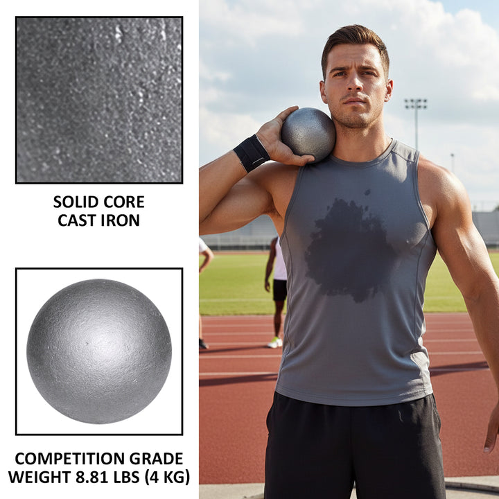 Port A Pit 4k Competition Shot Put - Cast Iron, Grey