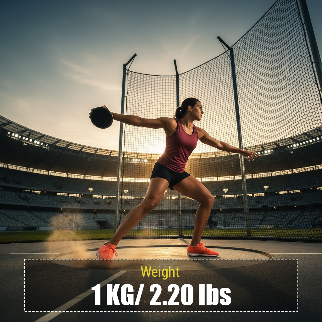 Port a Pit Black Rubber Discus - 1Kg Practice Discus