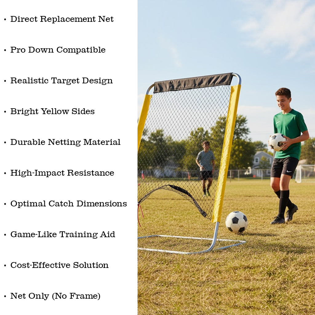Pro Down Varsity Kicking Cage Replacement Net - Yellow Sides