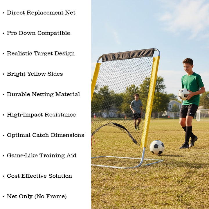 Pro Down Varsity Kicking Cage Replacement Net - Yellow Sides