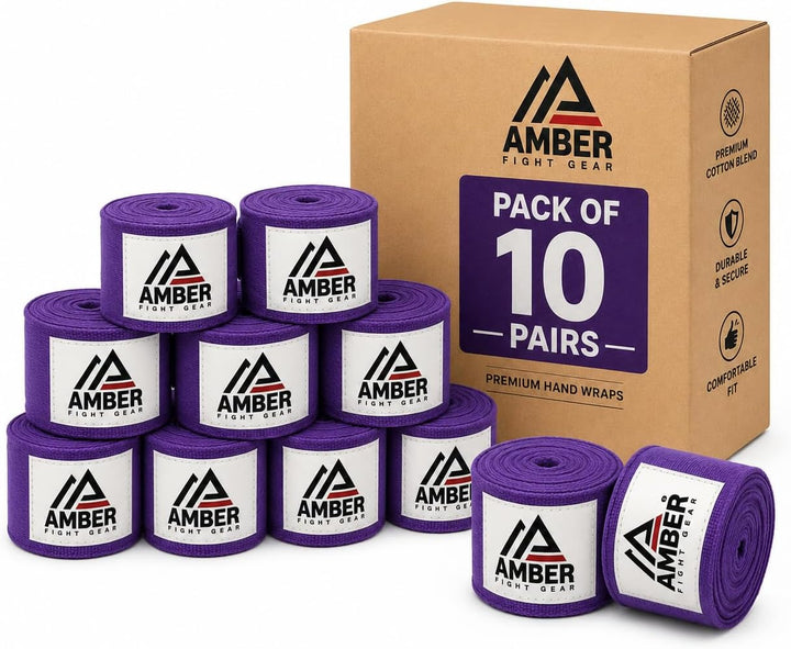 Amber Fight Gear Mexican Style 200-Inch Elastic Boxing Hand Wraps