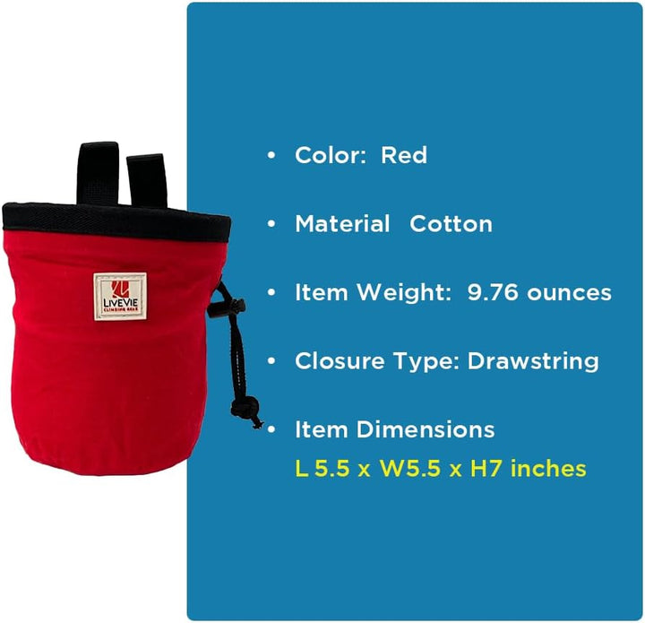 Amber Fight Gear Ultralight Cotton Chalk Bag with Cinch Closure