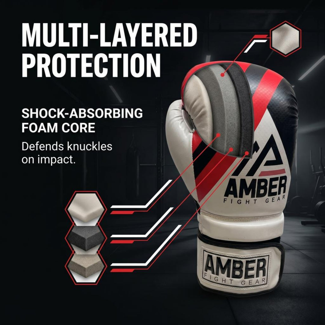 Fury Boxing Gloves - Kickboxing, Muay Thai Training Gloves, Sparring Punching Bag Mitts, Durable PU, Shock-Absorbing Foam Core, Non-Slip Wrist Support, Multi-Sport Glove