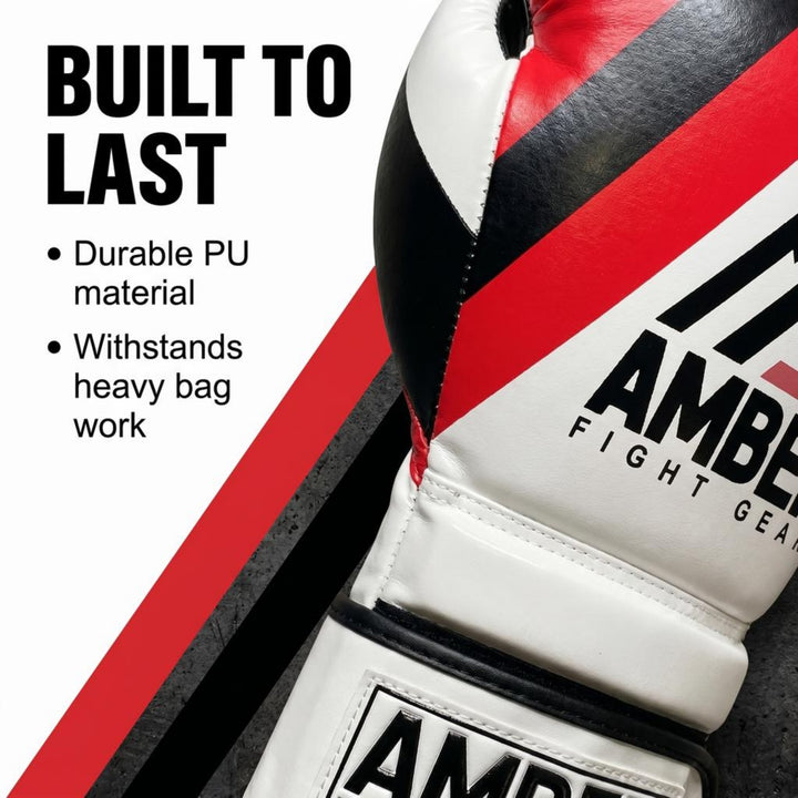 Fury Boxing Gloves - Kickboxing, Muay Thai Training Gloves, Sparring Punching Bag Mitts, Durable PU, Shock-Absorbing Foam Core, Non-Slip Wrist Support, Multi-Sport Glove