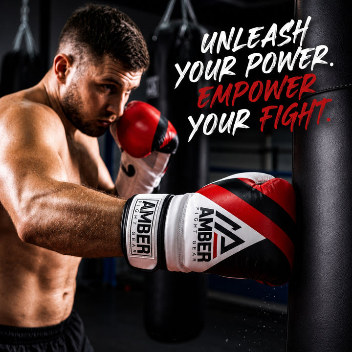 Fury Boxing Gloves - Kickboxing, Muay Thai Training Gloves, Sparring Punching Bag Mitts, Durable PU, Shock-Absorbing Foam Core, Non-Slip Wrist Support, Multi-Sport Glove