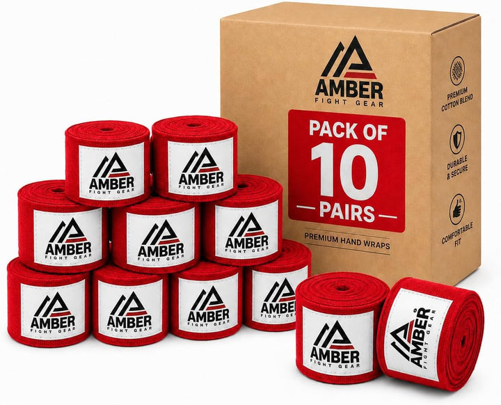 Amber Fight Gear Mexican Style 200-Inch Elastic Boxing Hand Wraps