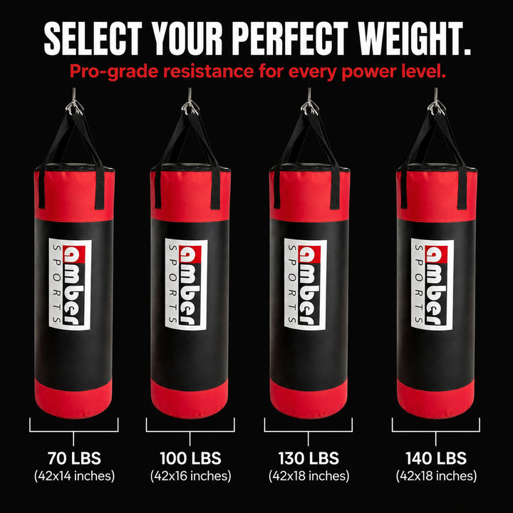 Amber Fight Gear Faux Leather Heavy Bag Punching Target Red Black