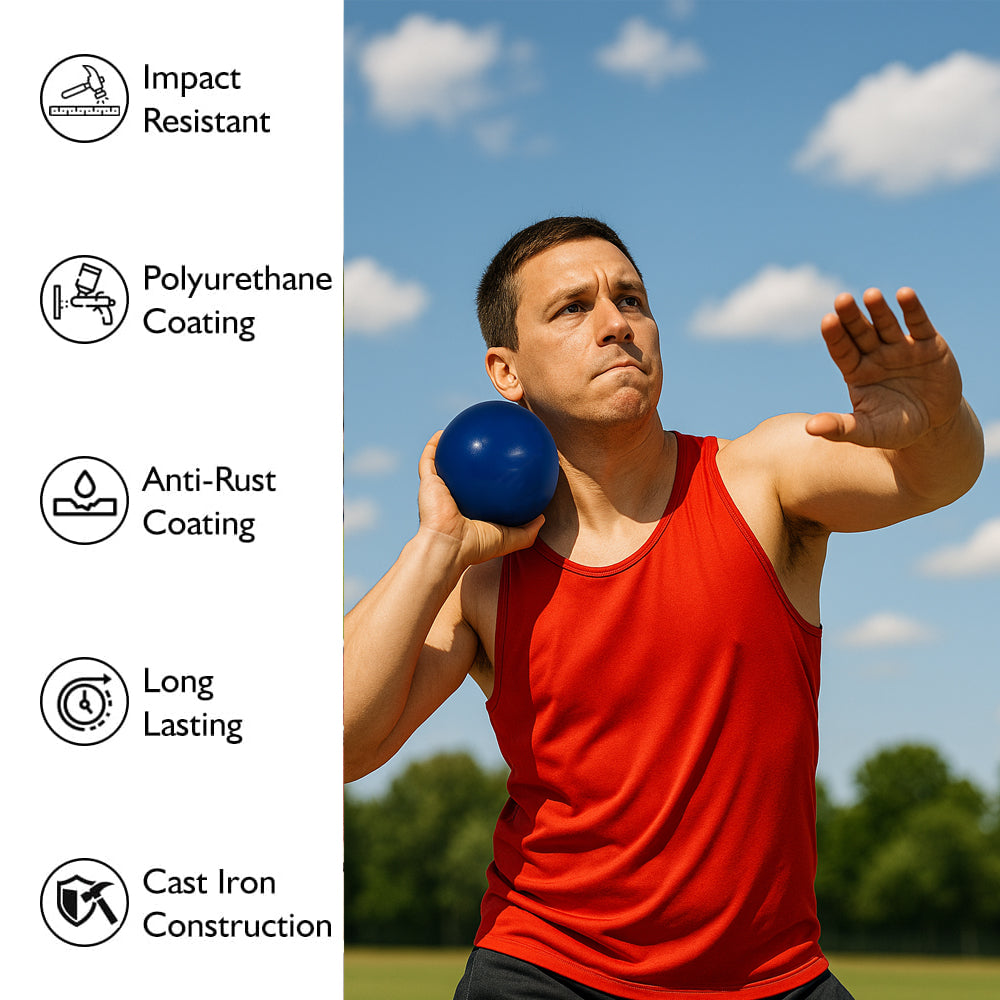 Amber Fight Gear Precision Performance Iron Shot Put Versatile Training and Competition Excellence with Sturdy Cast Iron Build and Durable Polyurethane Coating