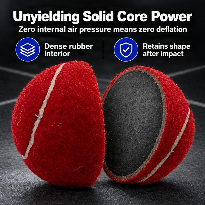 Amber Fight Gear Tennis-Ball Size Cricket Ball, Felt-Covered, Red, Pack Options
