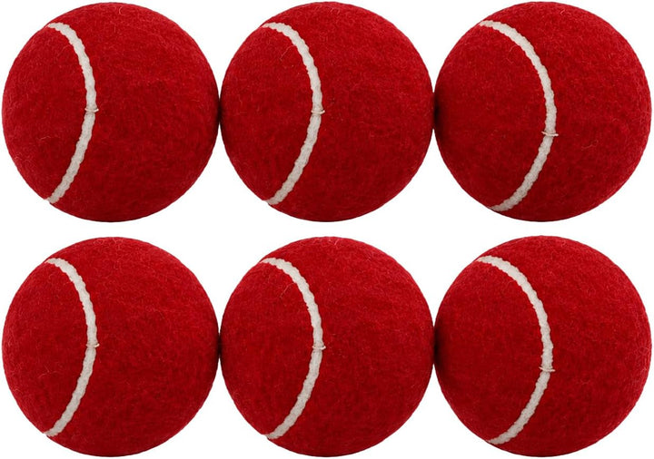 Amber Fight Gear Tennis-Ball Size Cricket Ball, Felt-Covered, Red, Pack Options
