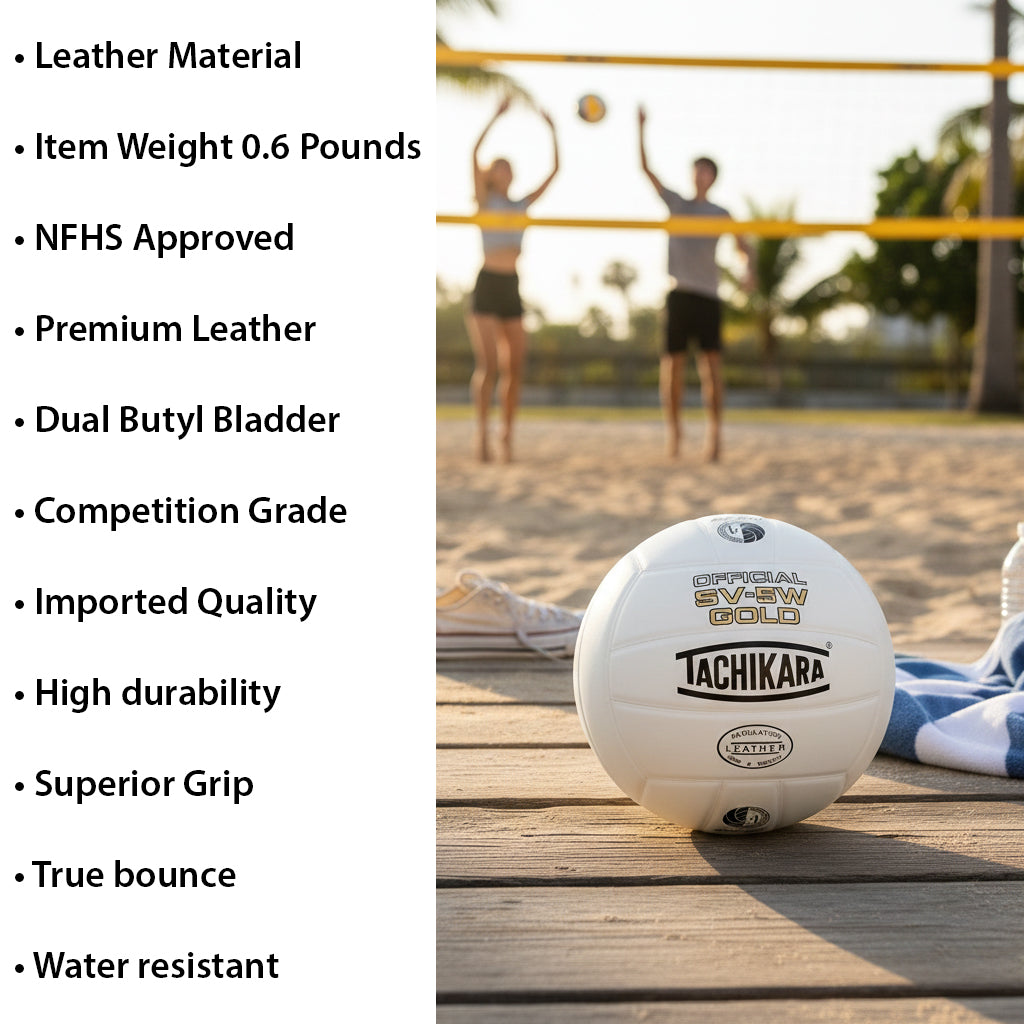 Tachikara SV-5W Gold Competition Volleyball - NFHS Approved