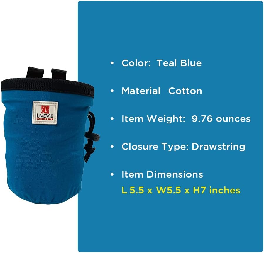 Amber Fight Gear Ultralight Cotton Chalk Bag with Cinch Closure