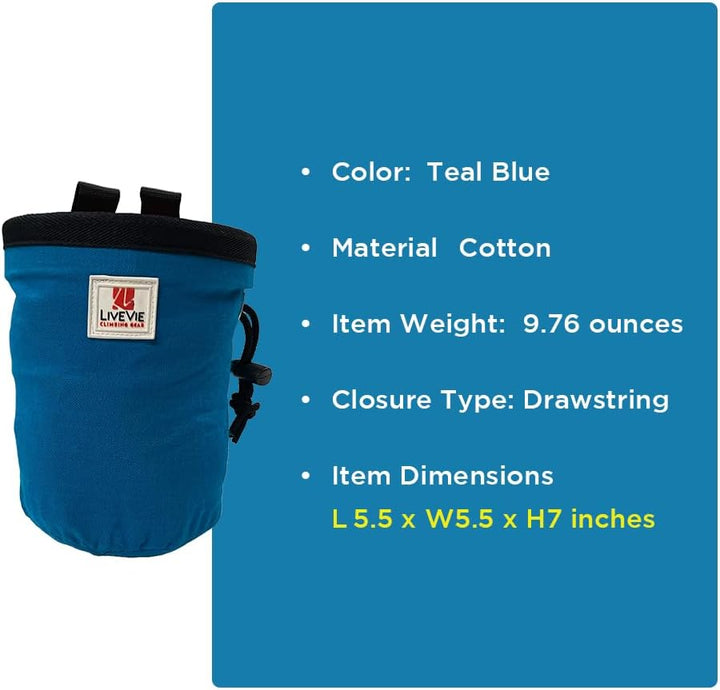 Amber Fight Gear Ultralight Cotton Chalk Bag with Cinch Closure
