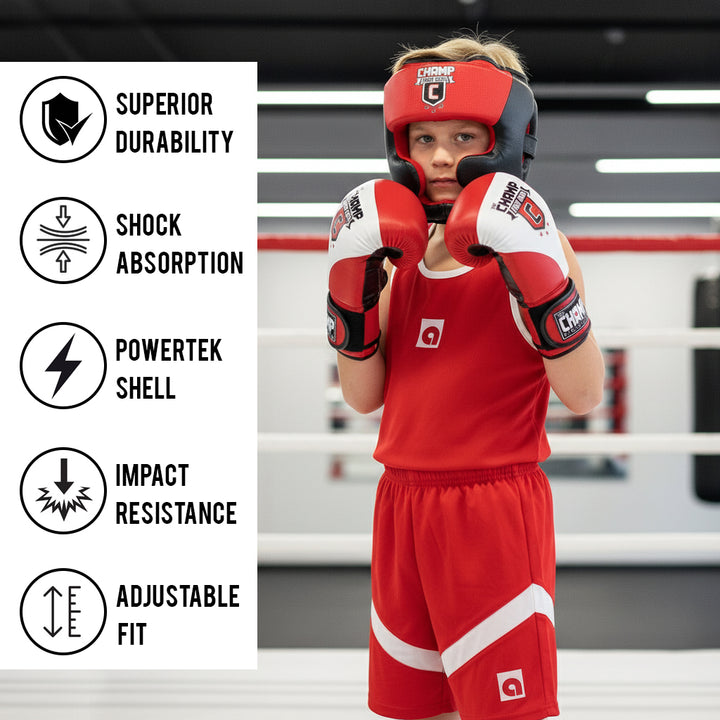 The Champ Boxing Headgear Lightweight, Durable, Adjustable Sparring Gear for Training, Kickboxing, MMA, Muay Thai
