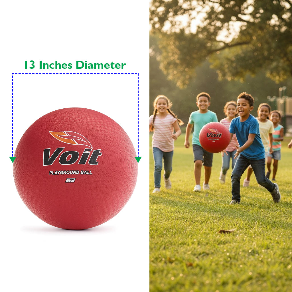 Voit Playground Ball - 13-Inch, Red Kickball Size