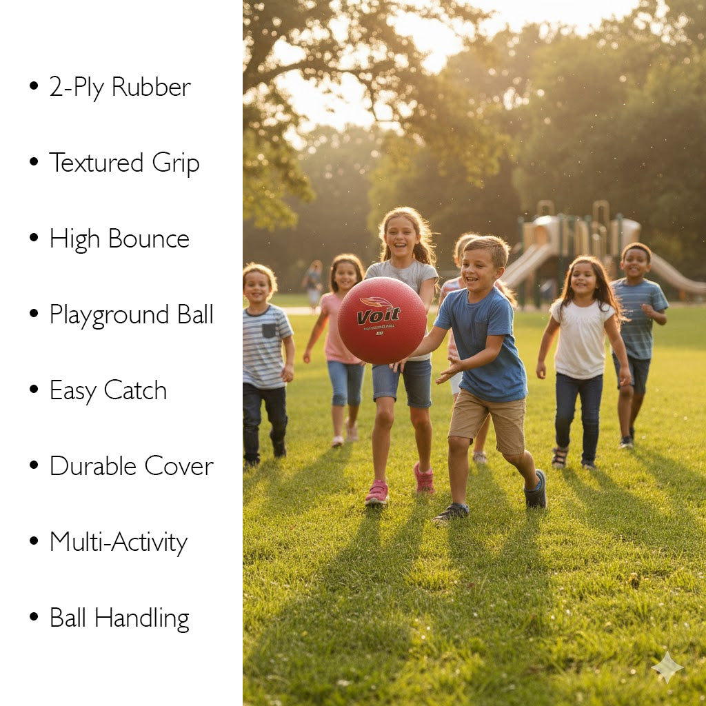 Voit Playground Ball - 13-Inch, Red Kickball Size