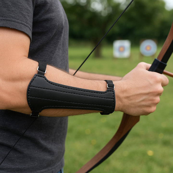 Wyandotte Leather Deluxe Archery Armguard (6-Inch) Black